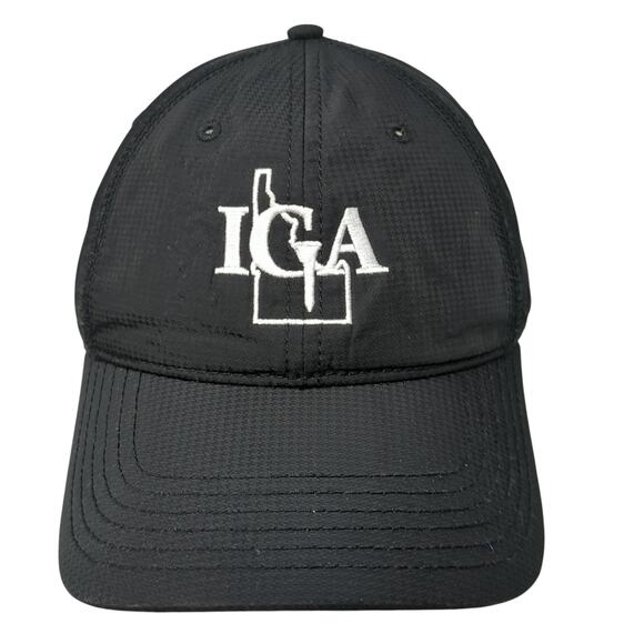 IGA Strapback Hat Black One Size Embroidered Logo Adjustable Ahead - Picture 1 of 9